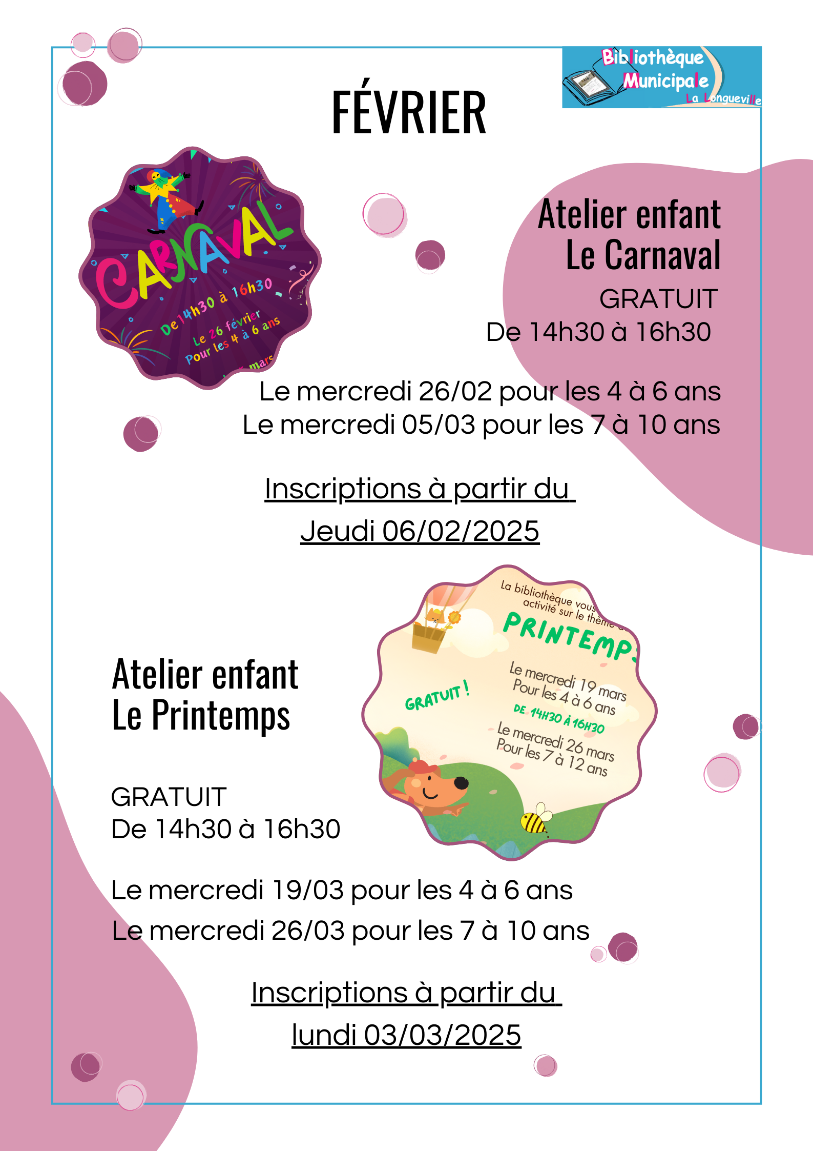 A la bibliothèque en Février !